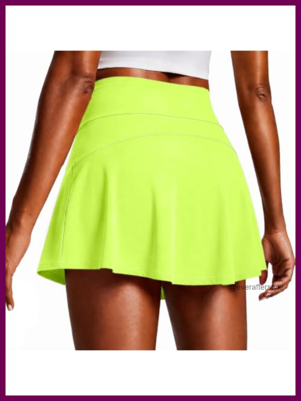 High Waisted Tennis Skort with Built-in Shorts & Pocket Pleated